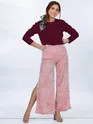 Plain Burgundy Women Full Sleeves T-shirt